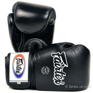 BGV1-B Fairtex Black Breathable Boxing Gloves - FightstorePro