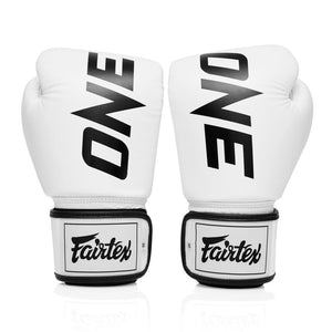 BGV1 Fairtex X ONE Championship White Boxing Gloves - FightstorePro