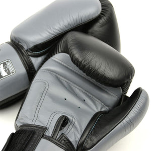 BGVL3-2T Twins 2-Tone Black-Grey Boxing Gloves - FightstorePro