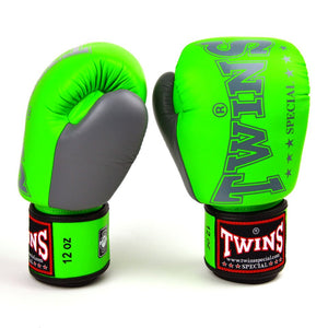 BGVL3-2TA Twins Green-Grey 2-Tone Boxing Gloves - FightstorePro
