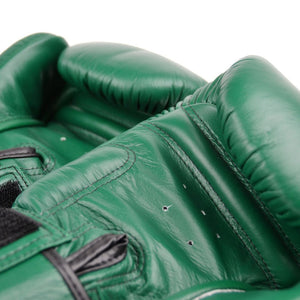 BGVL3 Twins Dark Green Velcro Boxing Gloves - FightstorePro