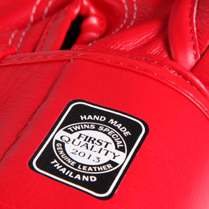 BGVL3 Twins Red Velcro Boxing Gloves - FightstorePro