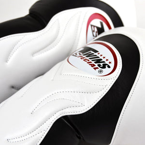 BGVL6 Twins White-Black Deluxe Sparring Gloves - FightstorePro