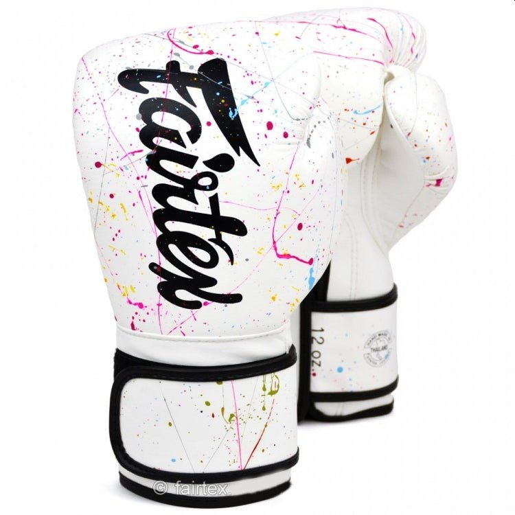 Fairtex BGV14PT The Painter Unique Boxing Gloves - White/Black - FightstorePro