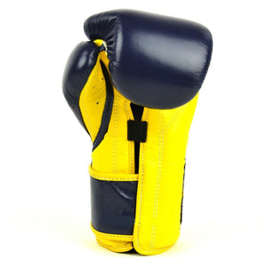 Fairtex BGV9 Mexican Style Boxing Gloves Blue-Yellow - FightstorePro