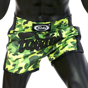 Fairtex BS1710 Slim Cut Muay Thai Shorts - Green Camo - FightstorePro