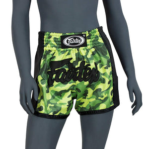Fairtex BS1710 Slim Cut Muay Thai Shorts - Green Camo - FightstorePro
