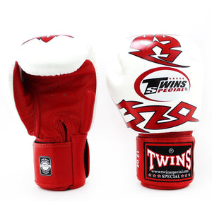 FBGVL3-28 Twins White-Red Naja Boxing Gloves - FightstorePro