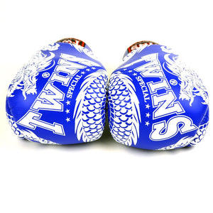 FBGVL3-49 Twins Blue-White Flying Dragon Boxing Gloves - FightstorePro