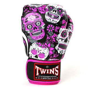 FBGVL3-53 Twins Pink Skull Boxing Gloves - FightstorePro