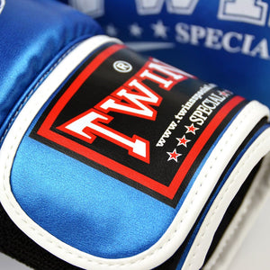FBGVS3-TW6 Twins Metallic Blue Synthetic Boxing Gloves - FightstorePro