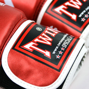 FBGVS3-TW6 Twins Metallic Red Synthetic Boxing Gloves - FightstorePro