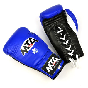 LG2 MTG Pro 3-Tone Blue Lace-up Boxing Gloves - FightstorePro