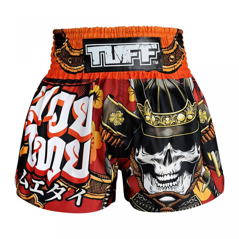 MS658 TUFF Muay Thai Shorts Samurai Skull - FightstorePro