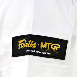 TS Fairtex X MTGP White-Gold Official T-Shirt - FightstorePro