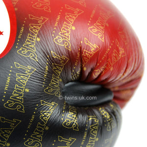 Twins Special Boxing Gloves Black-Red Fade - FightstorePro