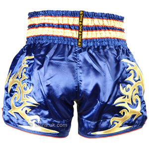 Twins TWS-860 Blue-Silver Muay Thai Shorts - FightstorePro