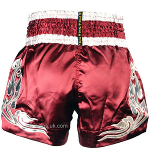Twins TWS-868 Burgundy Muay Thai Shorts - FightstorePro
