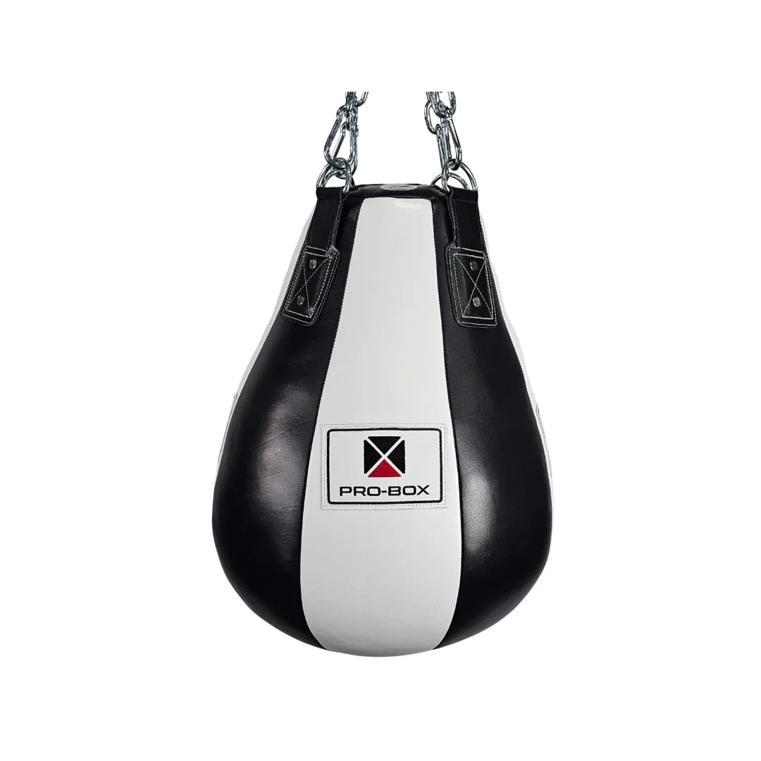 Pro Box Black - White Leather Heavy Maize Bag - FightstorePro