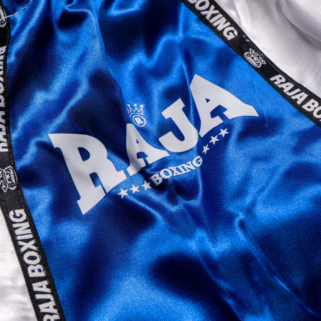 Raja Muay Thai Shorts - Blue/White - FightstorePro