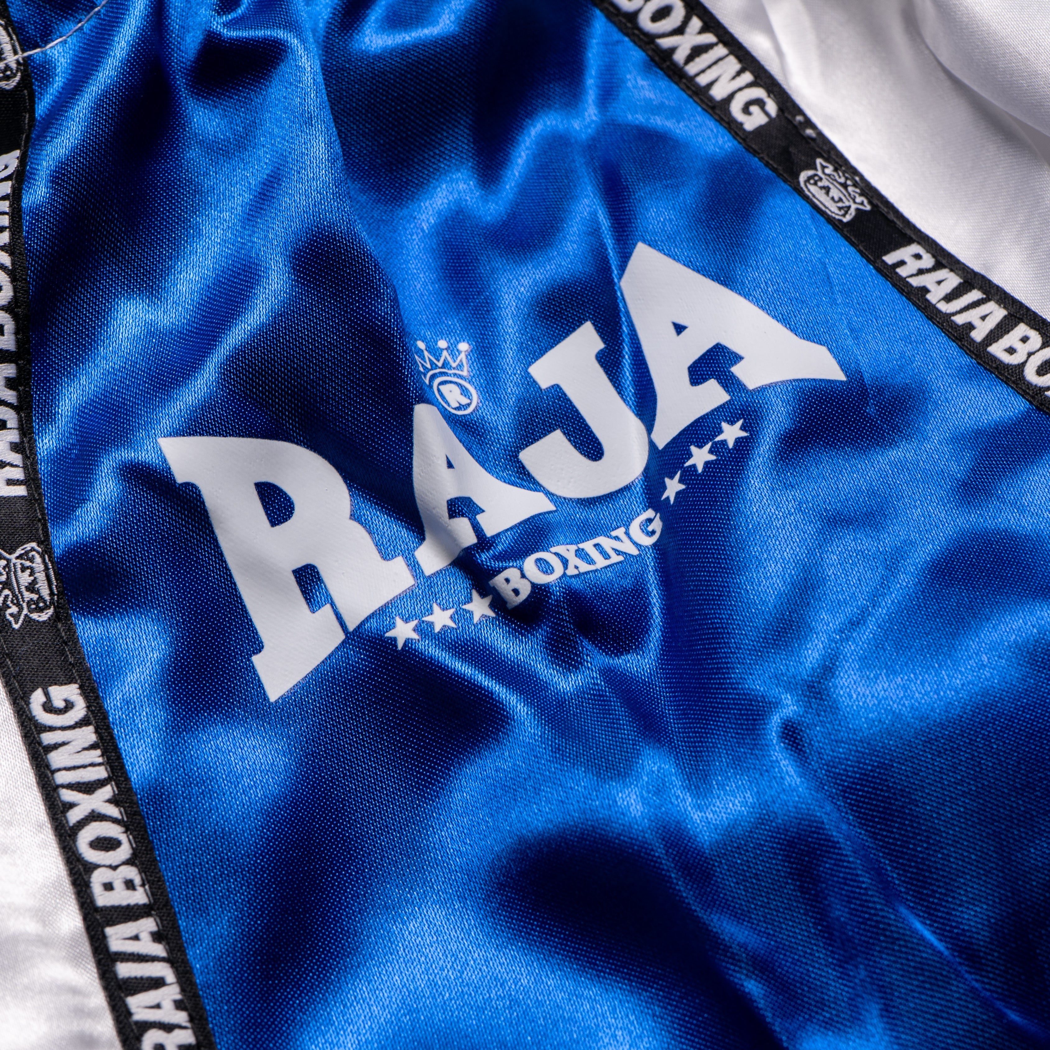 Raja Muay Thai Shorts - Blue/White - FightstorePro