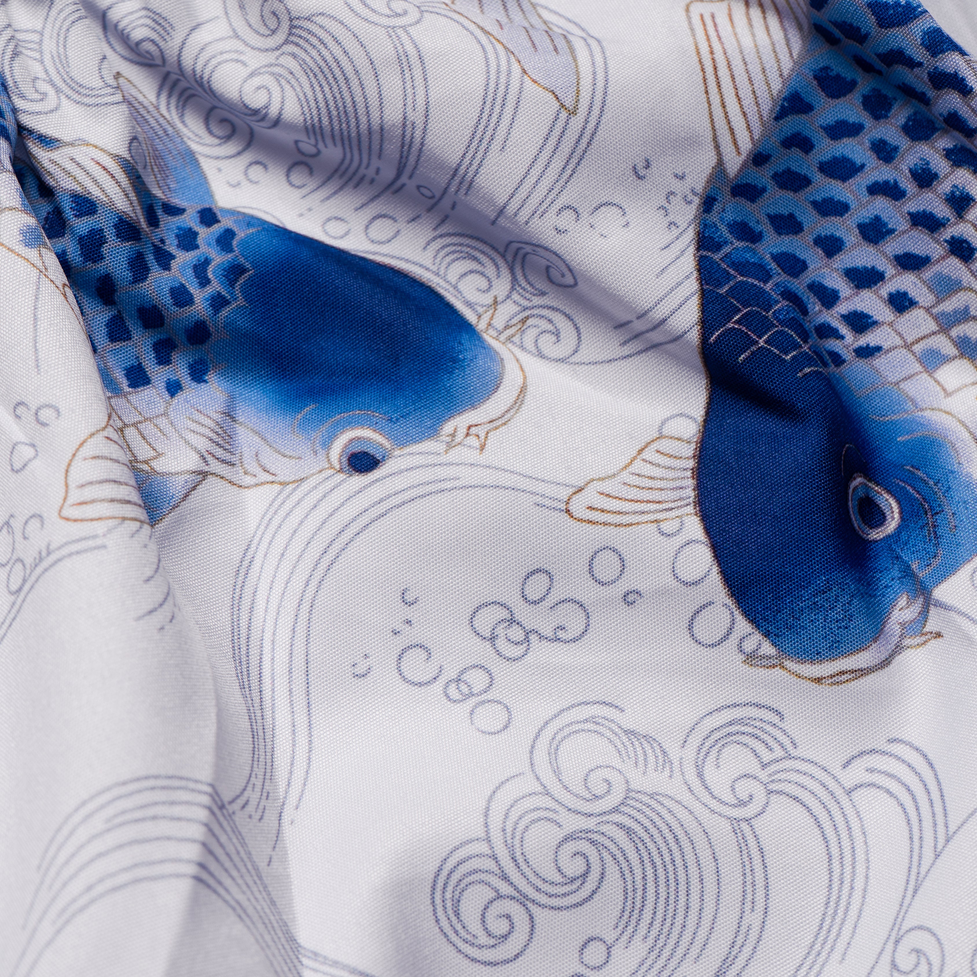 Raja Muay Thai Shorts - Koi Carp Blue - FightstorePro