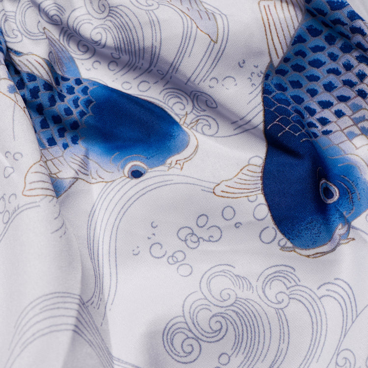 Raja Muay Thai Shorts - Koi Carp Blue - FightstorePro