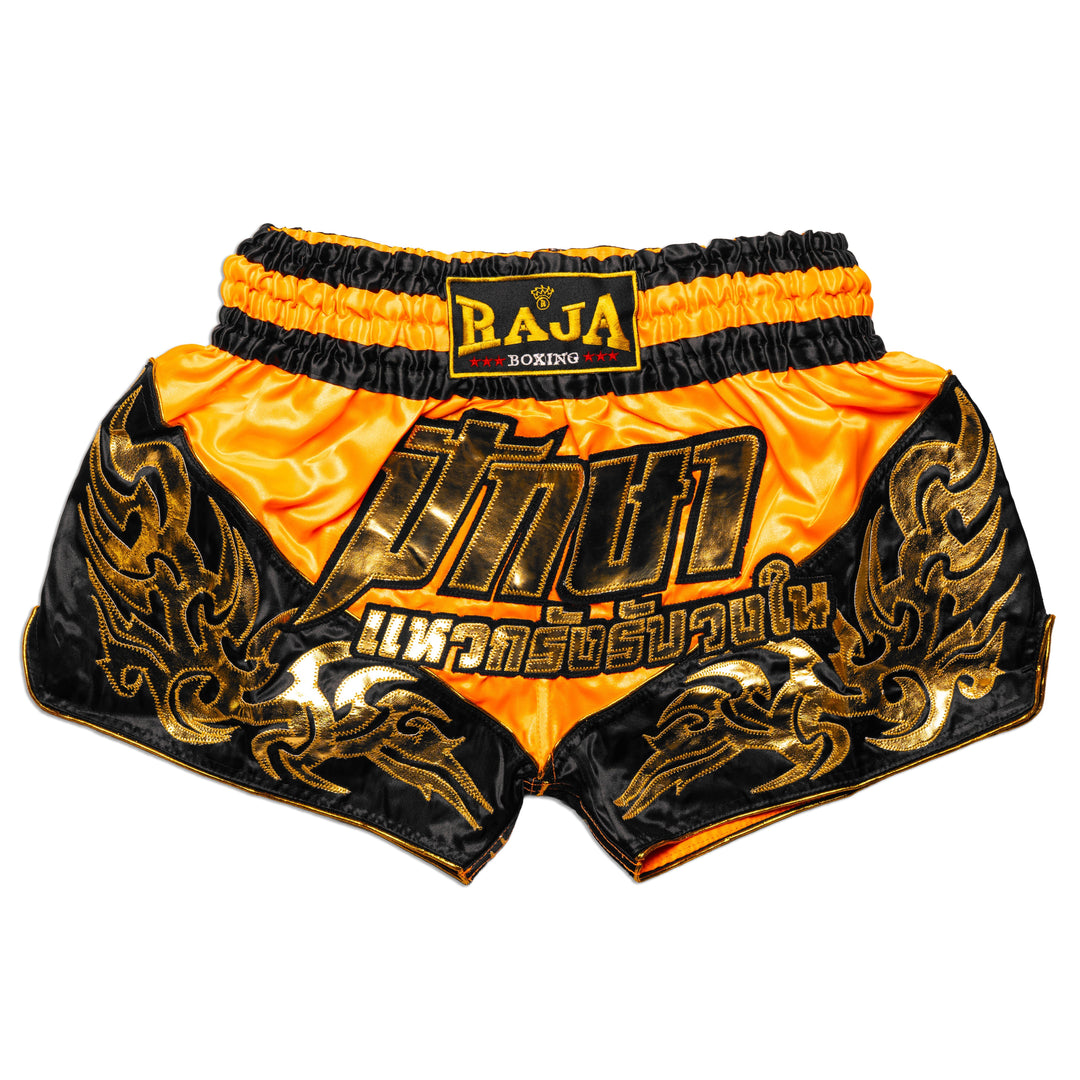 Raja Muay Thai Shorts - Orange - FightstorePro
