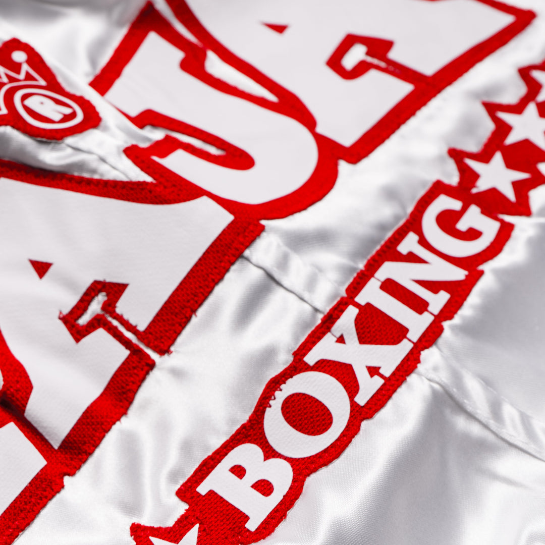 Raja Muay Thai Shorts - Red/White - FightstorePro