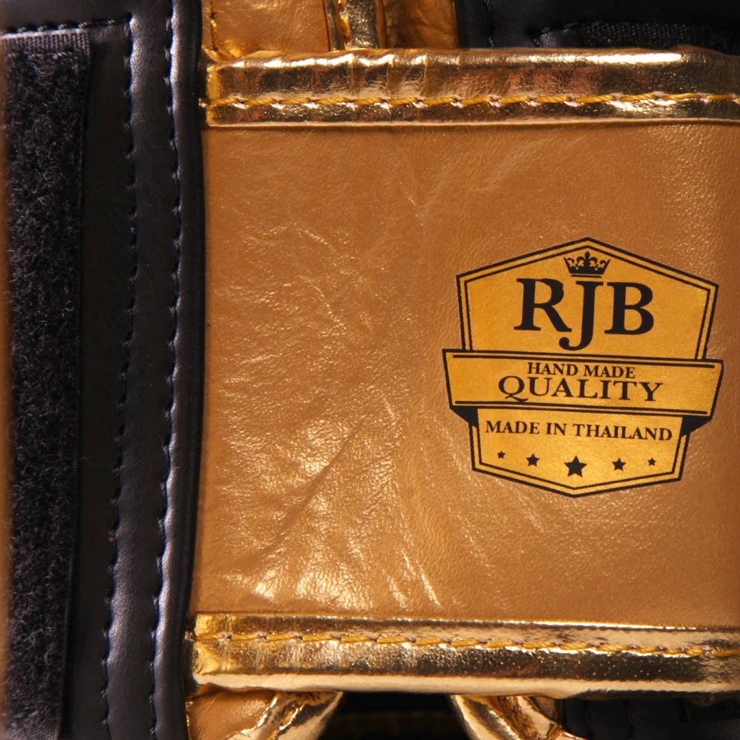 Raja Standard Gold Leather Boxing Gloves - FightstorePro