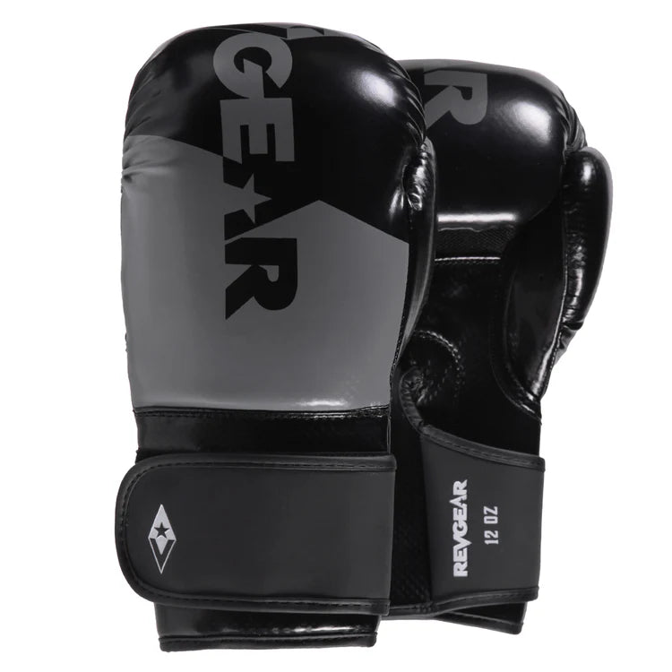 Revgear Pinnacle 2.0 Boxing Gloves - Black/Grey - FightstorePro