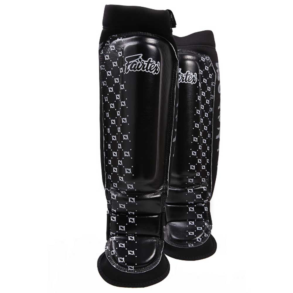 SP6 Fairtex Black MMA Style Shin Pads - FightstorePro