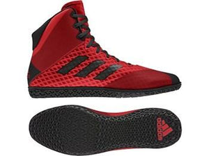 adidas Men's Mat Wizard 4 Wrestling Shoe, White/Royal/Red, 6.5