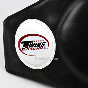 BEPL2 Twins Black Leather Belly Pad - FightstorePro