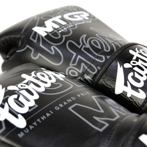 BGV Fairtex X MTGP Black Velcro Boxing Gloves - FightstorePro