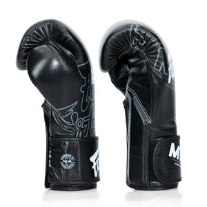 BGV Fairtex X MTGP Black Velcro Boxing Gloves - FightstorePro