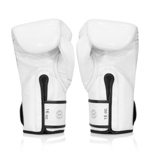 BGV Fairtex X MTGP White Velcro Boxing Gloves - FightstorePro