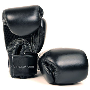 BGV1-B Fairtex Black Breathable Boxing Gloves - FightstorePro