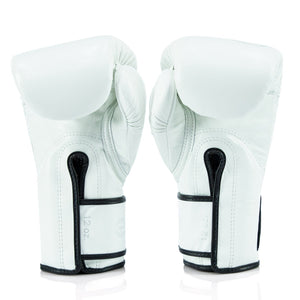 BGVG3 Fairtex X Glory White Velcro Boxing Gloves - FightstorePro