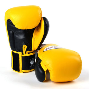 BGVL3-2T Twins 2-Tone Yellow-Black Boxing Gloves - FightstorePro