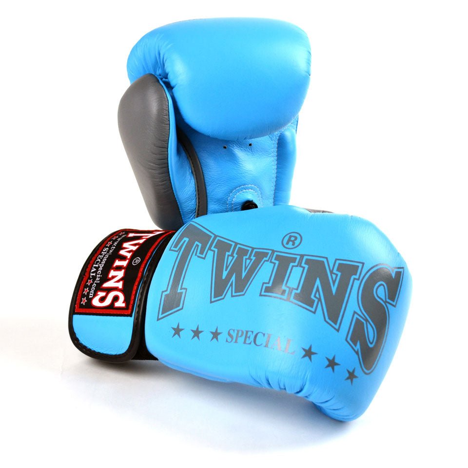 BGVL3-2TA Twins Light Blue-Grey 2-Tone Boxing Gloves - FightstorePro