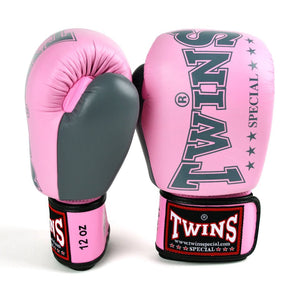 BGVL3-2TA Twins Pink-Grey 2-Tone Boxing Gloves - FightstorePro
