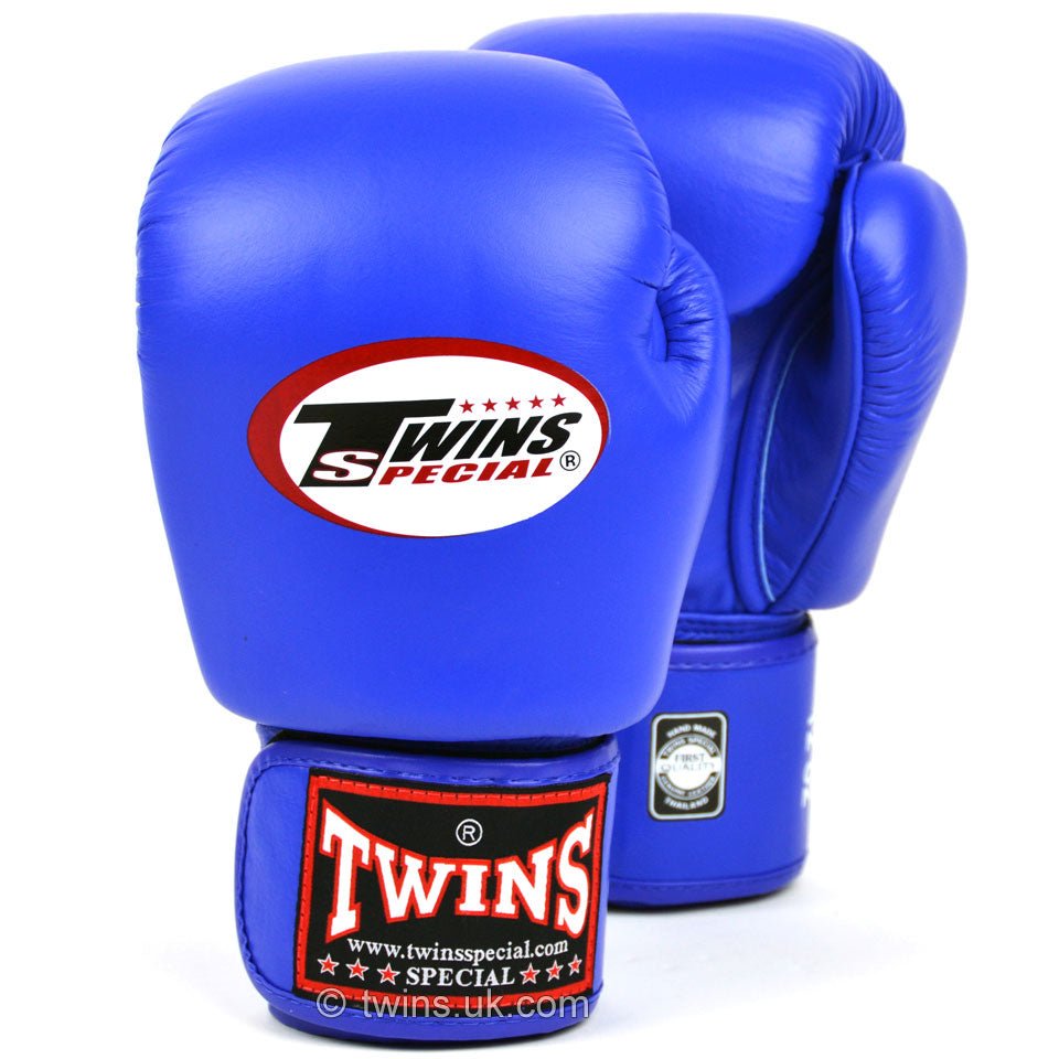 BGVL3 Twins Blue Velcro Boxing Gloves - FightstorePro