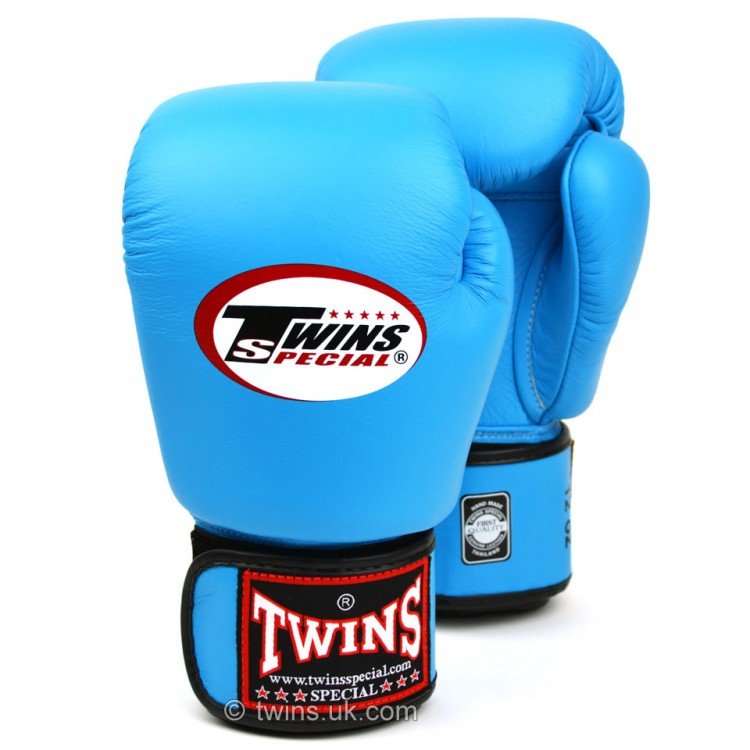 BGVL3 Twins Light Blue Velcro Boxing Gloves - FightstorePro
