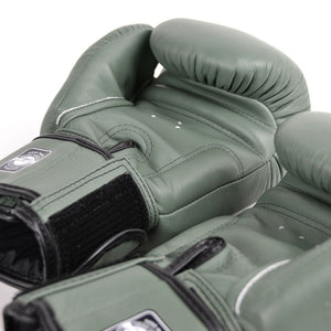 BGVL3 Twins Olive Green Velcro Boxing Gloves - FightstorePro
