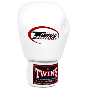 BGVL3 Twins White Velcro Boxing Gloves - FightstorePro