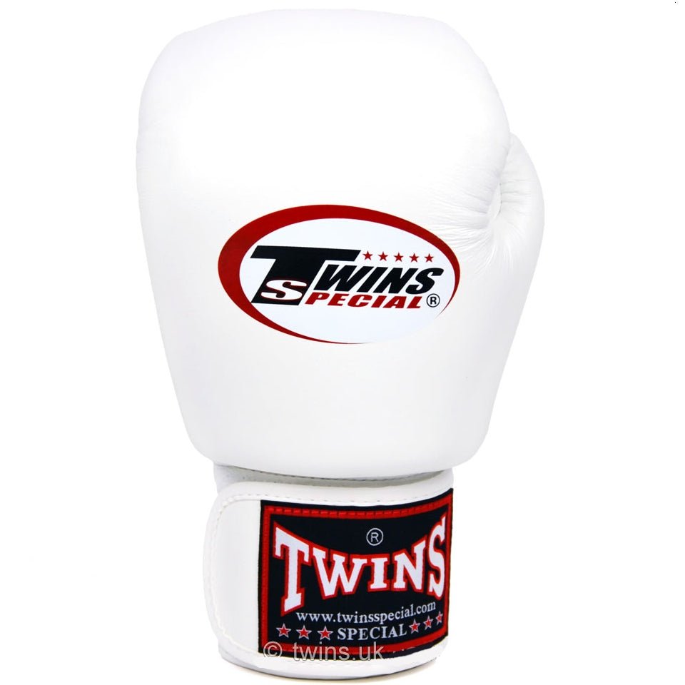 BGVL3 Twins White Velcro Boxing Gloves - FightstorePro