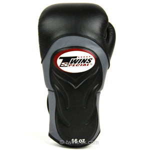 BGVL6 Twins Black-Grey Deluxe Sparring Gloves - FightstorePro