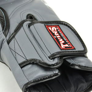 BGVL6 Twins Black-Grey Deluxe Sparring Gloves - FightstorePro