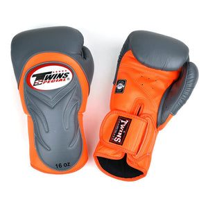 BGVL6 Twins Grey-Orange Deluxe Sparring Gloves - FightstorePro
